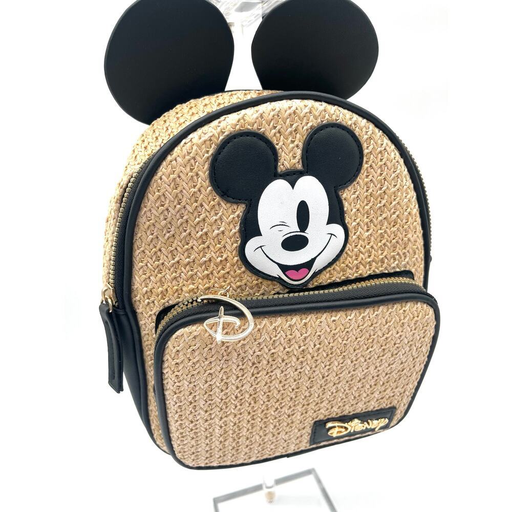 DISNEY NWOT Primark Backpack, Woven Straw, Mickey Mouse Ears - Picture 2 of 11